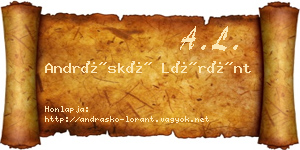Andráskó Lóránt névjegykártya